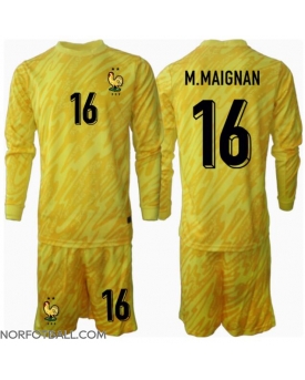 Billige Fotballdrakt Frankrike Mike Maignan #16 Keeper Replika Hjemmedraktsett Barn EM 2024 Langermet (med bukser)
